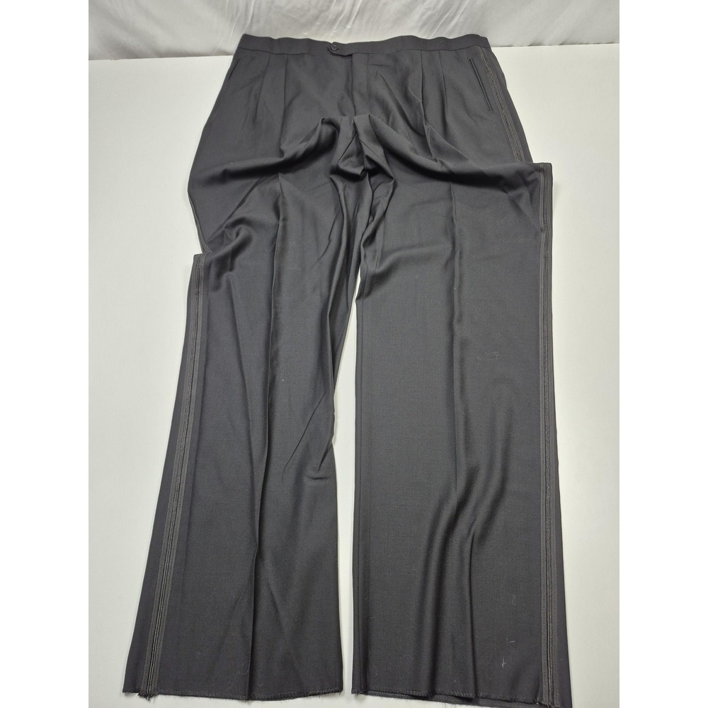 Tuxedo Dress Pants Mens 46x36 Gray Pleated Straight Unhemmed Business Formal